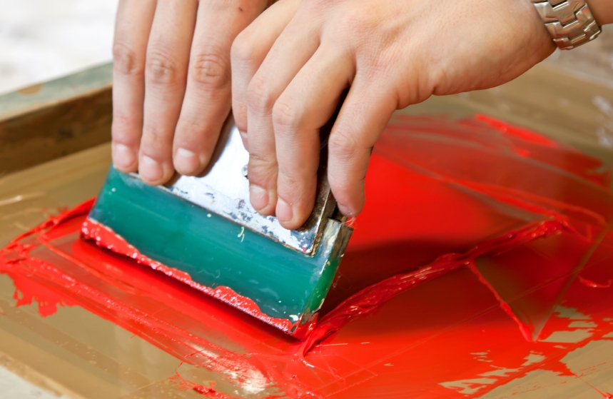 The perils of mixing different ink types in a single print. Screen